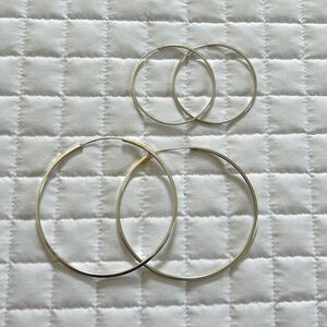 Set of sterling silver hoops
